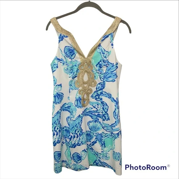 Lily Pulitzer Emery Shift Dress in Barefoot Princess in Resort White Size 4 - Picture 1 of 15